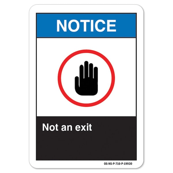 ANSI Notice, Aluminum, 10" x 7", Landscape, Not An Exit
